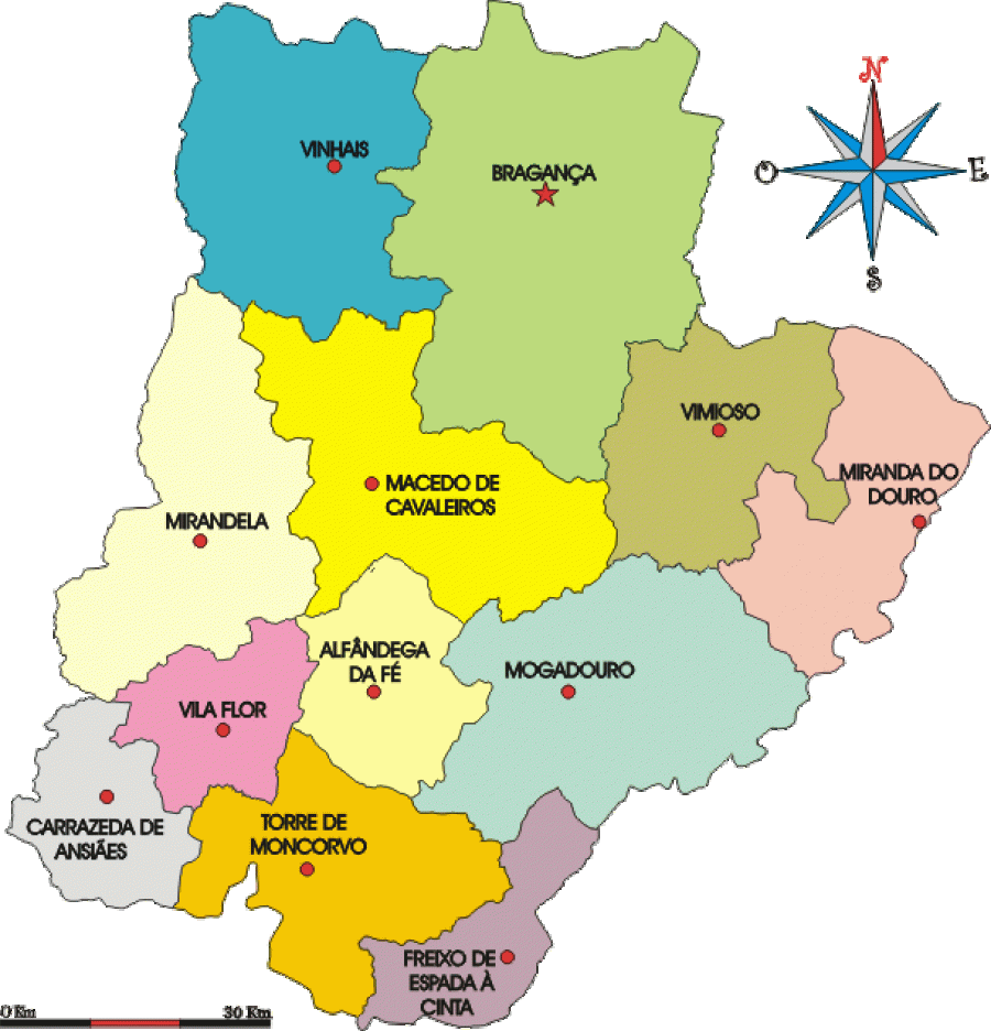 Distrito de Bragança - os 12 Concelhos 